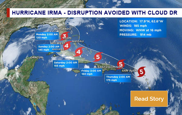 Hurricane Irma Disruption Avoided with Cloud DR